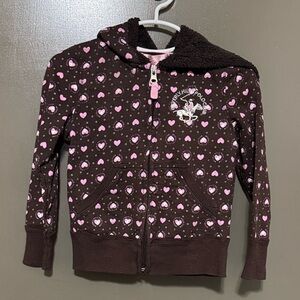 Beverly Hills Polo Club Brown and Pink Heart Hoodie